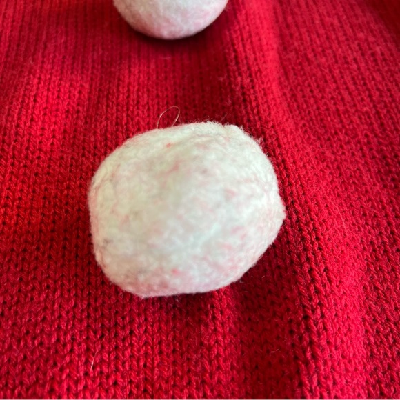 Planet Gold Red/White Acrylic Santa Mrs. Claus Short Casual Sweater Dress Med - Picture 7 of 7